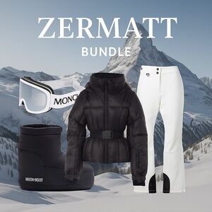 Ski Bundle Black Jacket and White Ski Pants
